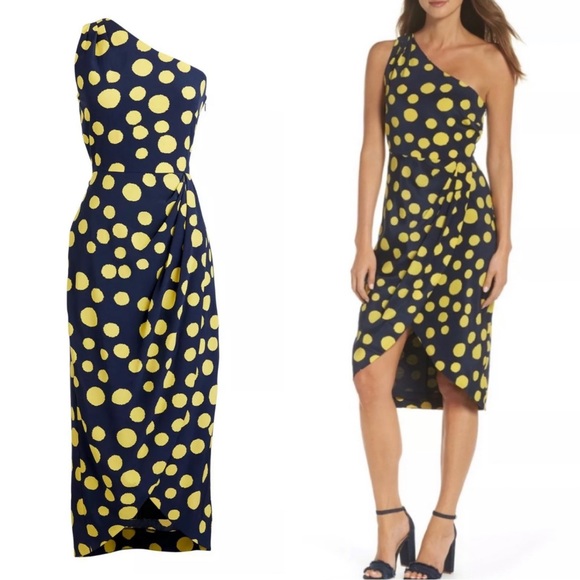 J. Crew Dresses & Skirts - J. Crew Polka Dot Silk One-Shoulder Dress
